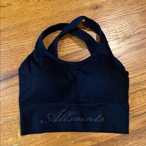 Allsaints Black Sparkle sports bra